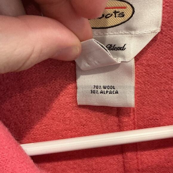 Talbots Womens Alpaca Blend Wool Jacket Size Large Pink Blazer Twee Classic Fall - Picture 5 of 9